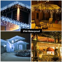 Icicle Christmas Lights, 2 In 1 White & Warm White Color Changing Icicle Lights With Remote, 360 Led 29.5Ft Window Fairy Lights With 60 Drops, Led Christmas Lights For Wedding Home Outdoor Xmas Decor