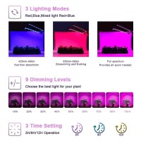 Grow Lights For Indoor Plants, Grow Light With Red Blue Full Spectrum, 3 Switch Modes Led Grow Light With Adjustable Gooseneck, 9 Dimmable Levels Plant Lights For Indoor Plants With Automatic Timer