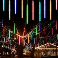 Maoyue Meteor Shower Lights, 16 Tubes 640 Led Icicle Lights Outdoor Christmas Decorations, Waterproof Cascading Lights For Wedding Christmas Tree Decoration(Multi-Colored)