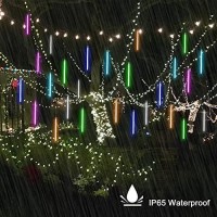 Maoyue Meteor Shower Lights, 16 Tubes 640 Led Icicle Lights Outdoor Christmas Decorations, Waterproof Cascading Lights For Wedding Christmas Tree Decoration(Multi-Colored)