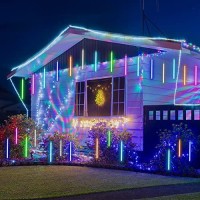 Maoyue Meteor Shower Lights, 16 Tubes 640 Led Icicle Lights Outdoor Christmas Decorations, Waterproof Cascading Lights For Wedding Christmas Tree Decoration(Multi-Colored)