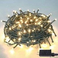 Upgraded 82Ft 200 Led Christmas String Lights Outdoor/Indoor, Timer & Memory Function & 8 Modes, Extendable Green Wire, Waterproof Fairy String Lights For Xmas Tree Holiday Party Garden (Warm White)