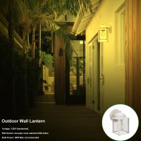 Litpath Outdoor Wall Lantern Wall Sconce As Porch Lighting Fixture E26 Medium Base Aluminum Housing Plus Glass Bulbs Not In