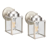 Litpath Outdoor Wall Lantern Wall Sconce As Porch Lighting Fixture E26 Medium Base Aluminum Housing Plus Glass Bulbs Not In