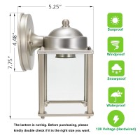 Litpath Outdoor Wall Lantern Wall Sconce As Porch Lighting Fixture E26 Medium Base Aluminum Housing Plus Glass Bulbs Not In