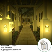 Litpath Outdoor Wall Lantern Wall Sconce As Porch Lighting Fixture E26 Medium Base Aluminum Housing Plus Glass Bulbs Not In