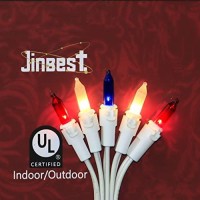 Jinbest Red White And Blue String Lights 200, Ul Listed And Commercial Grade Decorative Lighting String 2 Sets 100 Light, For Indoor And Outdoor Party, Patio, 4Th Of July.