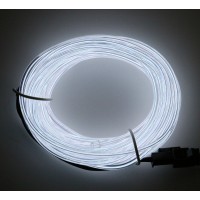 Searik El Wire White Lights 164Ft5M Flexible Led Neon Light Glow El Wire Rope Tape String Lights With Battery Pack Controller