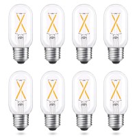 Aielit 25 Watt Equivalent E26 Led Bulb Energy Efficient 2W Warm White 2700K 200Lm Dimmable Tubular E26 Edison Light Bulbs T14