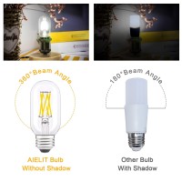 Aielit Dimmable Ceiling Fan Light Bulbs 60 Watt Equivalent, 6W Tubular T45/T14 Led Bulbs For Office School Restaurant Glass Mason Jars Chandelier Hanging Pendant Lamp, Clear Bright White 5000K, 4 Pcs