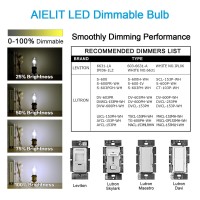 Aielit Dimmable E26 Led Tube Bulbs 5000K, 4W T45/T14 Light Bulbs 40 Watt Equivalent, Decorative Filament Bulb For Bathroom Vanity Lamp Kitchen Pendant Mason Jars Light, Clear Bright White, 4 Pcs