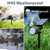 Solar Landscape Spotlights Outdoor, Bright 7-Led Solar Lights, Dusk-To-Dawn Waterproof Solar Powered Flag Pole Lights, Adjustable 2-In-1 Outdoor Wall Light For Tree House Yard Garden (6000K White)