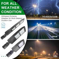 Ostek Led Parking Lot Lights 300W Led Shoebox Street Pole Lighting With 20Kv Surge Protector, Waterproof 42000Lm Outdoor Commercial Area Road Lighting 5000K 100-277V Dlc Ul