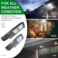 Ostek Led Parking Lot Lights 300W Led Shoebox Street Pole Lighting, Waterproof 42000Lm Outdoor Commercial Area Road Lighting 5000K 100-277V Dlc Ul