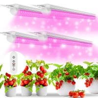 Shopled 2Ft Grow Lights, Full Spectrum 24 Inch Led Grow Light For Indoor Plants 80W(20W X 4, 440W Equivalent), T8 2 Foot Growing Light Fixture Lamp, Linkable Plug And Play, 4 Pack