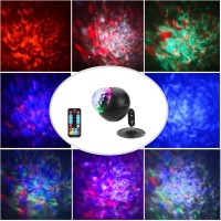 Zkymzl Rgbw 10W Led Water Ripples Lights Projector Light,Ocean Wave Lamp Stage Lights Disco Dj Light,Sound Activated Party Effect Lights With Remote For Party, Ktv, Home, Club, Bar, Wedding