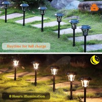 Maggift 6 Pack 25 Lumen Solar Powered Pathway Lights Super Bright Smd Led Outdoor Lights Stainless Steel Glass Waterproof Li