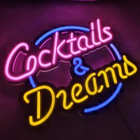 Cocktails & Dreams Led Neon Sign Art Wall Lights For Bar Club Bedroom Windows Glass Hotel Pub Cafe Wedding Birthday Party Gifts