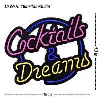 Cocktails & Dreams Led Neon Sign Art Wall Lights For Bar Club Bedroom Windows Glass Hotel Pub Cafe Wedding Birthday Party Gifts