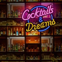 Cocktails & Dreams Led Neon Sign Art Wall Lights For Bar Club Bedroom Windows Glass Hotel Pub Cafe Wedding Birthday Party Gifts