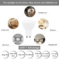 Gu10 Led Dimmable Light Bulbs, 5W=50W, 4000K Natural White Gu10 Base 120 Beam Angle Spotlight For Accent Recessed Track Lighting, Pack Of 6