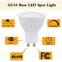 Gu10 Led Dimmable Light Bulbs, 5W=50W, 4000K Natural White Gu10 Base 120 Beam Angle Spotlight For Accent Recessed Track Lighting, Pack Of 6