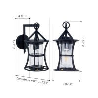 Delicavy Small Outdoor Wall Light Fixture Modern Exterior Wall Lanterns Waterproof Ip65, Black Finish With Seeded Glass Outdoor Wall Sconce For Outside Garage Driveway Patio Porch Lighting, Black