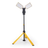 Lutec ?Upgraded? 6290Pro 9000 Lumen 90 Watt Dual-Head Led Work Light With Telescoping Tripod, Work Light With Stand Rotating Waterproof Lamps And 8 Ft 3-Prong Power Cord