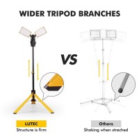 Lutec ?Upgraded? 6290Pro 9000 Lumen 90 Watt Dual-Head Led Work Light With Telescoping Tripod, Work Light With Stand Rotating Waterproof Lamps And 8 Ft 3-Prong Power Cord