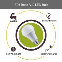 Laborate Lighting A19 Led Light Bulbs - E26 Base, 60W, 800 Lumens, Soft White 3000K Illumination - Dimmable, Energy Saving Outdoor & Indoor Home, Commercial Lighting - 80+ Cri, 10-Year Life - 4-Pack