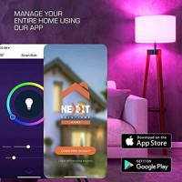 Nexxt Smart Bulb, Wireless Light. Wifi Multicolor Light Bulb Compatible With Alexa, Siri, Echo, Google Home (No Hub Required - 4 Pack)