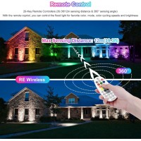 Meikee 2 Pack 600W Equivalent Rgbw Led Flood Lights, 6000Lm Color Changing Floodlight With Remote Control, Ip66 Waterproof Outdoor Indoor Wall Washer Light For Party Stage Garden Uplighting Landscape