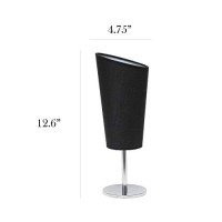 Simple Designs Lt2061-Blk Mini Chrome Angled Fabric Shade Table Lamp, Black