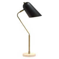 Elegant Designs Antique Brass And Marble Base Arched Desk Lamp