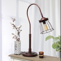 Elegant Designs Red Bronze Open Cage Table Lamp