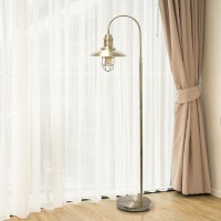 Elegant Designs Rustic Open Cage Floor Lamp, Antique Brass