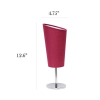 Simple Designs Lt2061-Pnk Mini Chrome Angled Fabric Shade Table Lamp, Pink