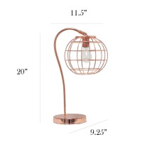 Elegant Designs Caged In Metal Table Lamp, Rose Gold