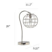 Elegant Designs Caged In Metal Table Lamp, Chrome