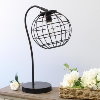 Elegant Designs Caged In Metal Table Lamp, Black