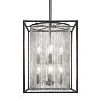 Cadina 5 Light Pendant Shown In Matte Black & Brushed Nickel Finish