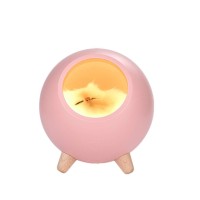 Fantasee Creative Little Cat Pet House Night Light Kitten Bedside Sleeping Nursery Light Usb Rechargeable Touch Dimmable Atmosphere Light For Baby Child Birthday Party Gift Home Decor (Pink)