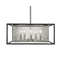 Cadina 5 Light Pendant Shown In Matte Black & Brushed Nickel Finish