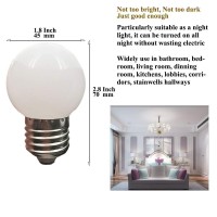 Taysing Led Night Light Bulb G14 Light Bulbs 1 Watt Low Wattage Globe Small Light Bulbs 10W Equivalent E26 Medium Screw Base Bathroom Vanity Porch Outdoor String Light Bulbs 6 Pack 5000K