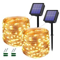 Solar Fairy Lights Outdoor 2 Pack Total 240Led Solar Lights Outdoor Waterproof 24M80Ft 8 Modes Outdoor Copper Wire Solar Fairy