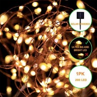 Exf 1 Pack String Lights Battery Powered, Super Bright 200 Led 72Ft Fairy Lights Outdoor, Christmas Decorations - Waterproof Fairy Lights For Garden Patio Yard Party Festival (Warm White)