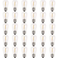 Newhouse Lighting S14Led30P Outdoor Weatherproof 1W (11W Equivalent) Shatter-Resistant S14 Led Replacement String Light Bulbs, Warm White 2700K, Standard E26 Base, Shatterproof, 30-Pack