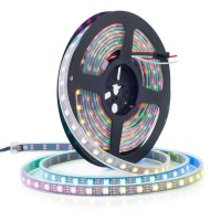 Btf-Lighting Ws2812B Rgb Eco Led Strip, Chasing Effects 5050Smd Individually Addressable 16.4Ft 60Pixels/M 300Pixels Flexible Dream Color Ip67 For Bedroom Diy Projects Dc5V(No Adapter Or Controller)