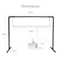 Igrowtek 2 Feet Led Grow Light Stand For Seedling Iron Pipe Frame With Natural White Light Full Spectrum Led Plant Growing Lamp