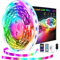 Reemeer Led Lights 50Ft Smart App Control Music Sync Led Strip Lights Rgb Color Changing Led Lights Strips With Remote Led Lights For Bedroom Kitchen And Party